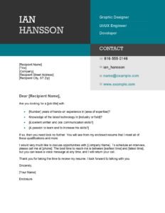 color block cover letter template